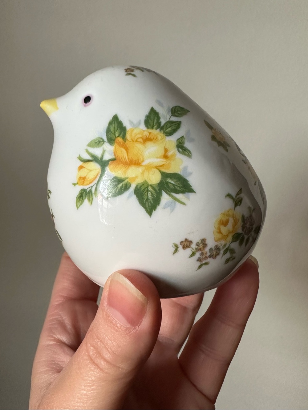 Vintage Napcoware Japan Ceramic Floral Bird Figurine
